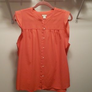 J. Crew Factory flutter sleeve blouse